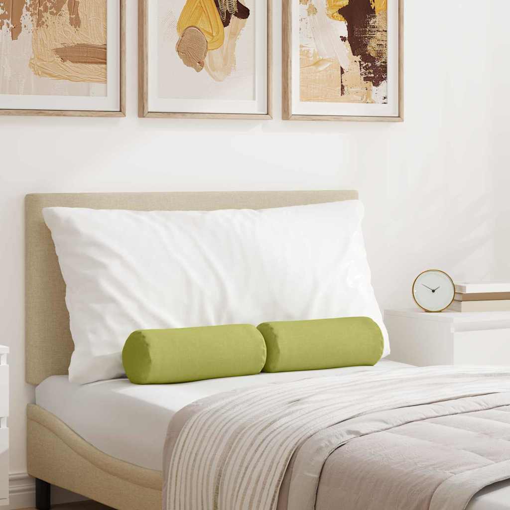 Bolster Cushions 2 pcs Light Green Ø 15 x 40 cm Fabric