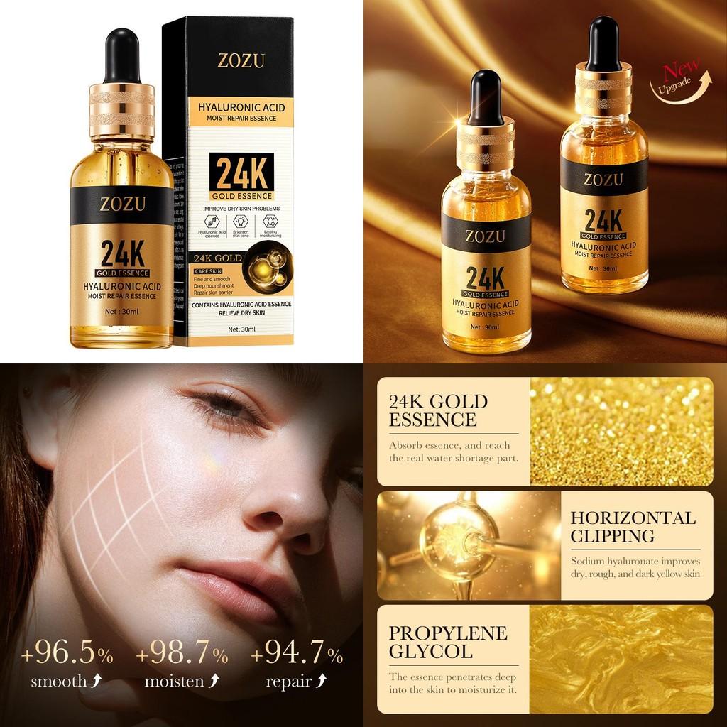 Zozu 24k Gold Hyaluronic Acid Hydrating Repair Essence Liquid For All Skin Types