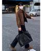 Korean Men's Suede Bomber Jacket: Autumn/Winter, Short, Loose, Thickened, Lapel, Zipper, Hong Kong Style.
