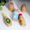1Pcs Montessori Kitchen Toys Wooden Kitchen Play House Simulation Play House Condiment Bottles Educational Toy for Children Gift