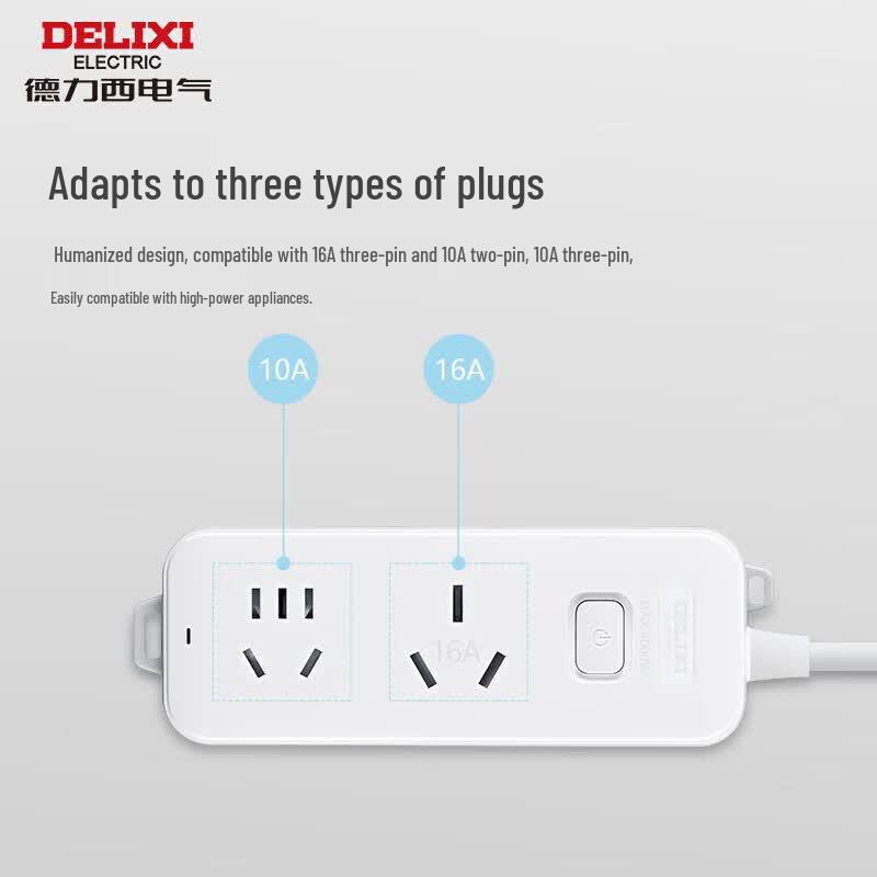 DELIXI 16A Air Conditioner Power Strip with Master Control