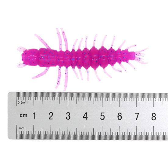 12Pcs 7.5CM/3.82G Silicone Water Centipedes Lure Reflective Sequins Realistic Artificial Soft Shrimp Bait Outdoor Freshwater Saltwater Fishing
