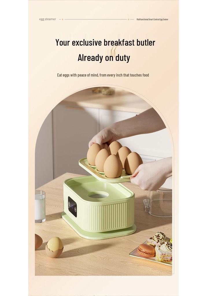 Automatic Egg Cooker: Multi-Functional Steamer for Soft-Boiled & Steamed Eggs, Household Breakfast Gadget with Auto Power-Off