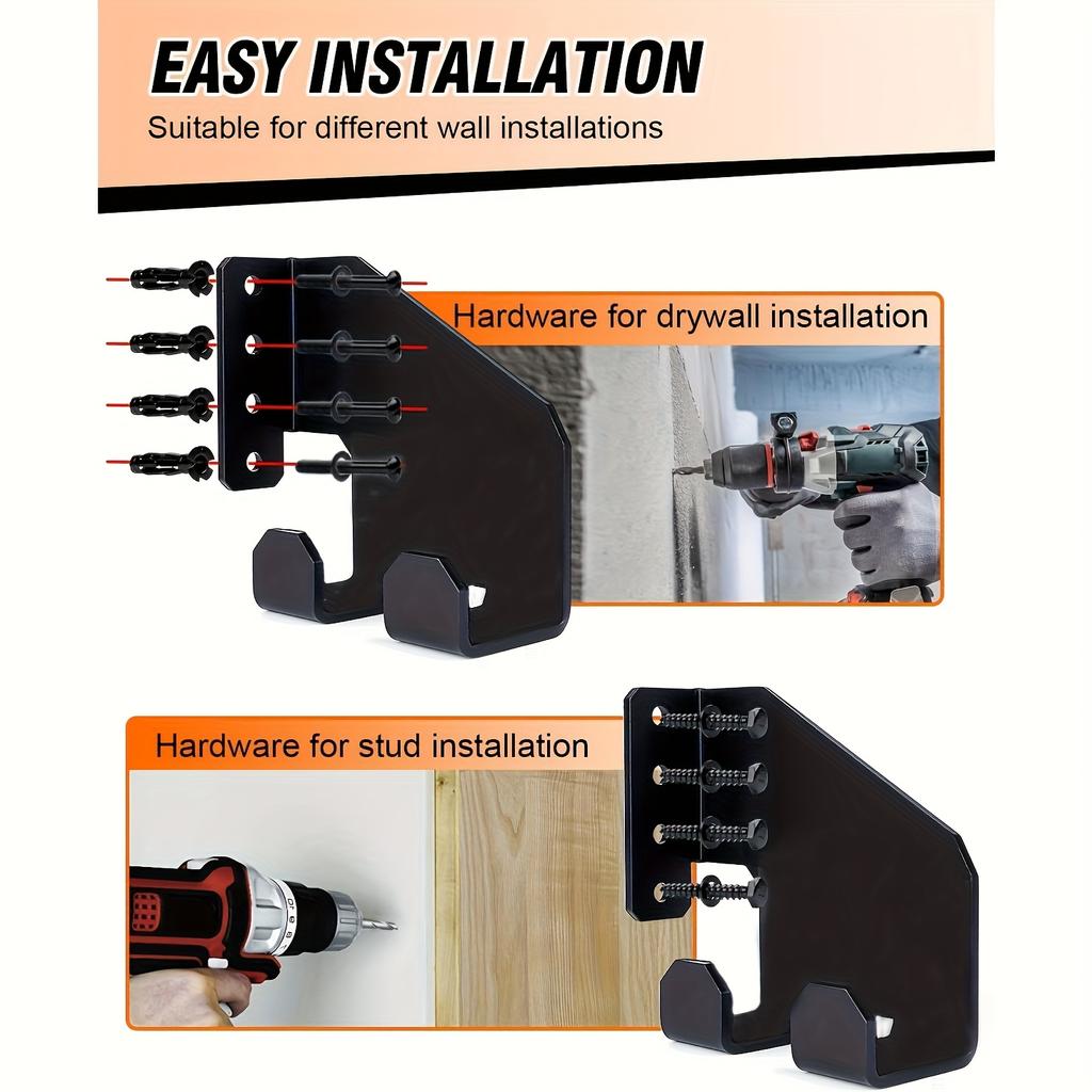Hochbelastbarer Kettensägenhalter - Extra Großes Schwermetall Wandmontage für Garage, Vorgebohrte Löcher, Platzsparende Aufbewahrung für Garage, Werkstatt, Professioneller Einsatz