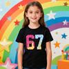 Creative Design 67 Theme Series Printed Tshirt Christmas Latest Trendy Style Meme Kids Shirt Boys and Girls Fashion Xmas Tops