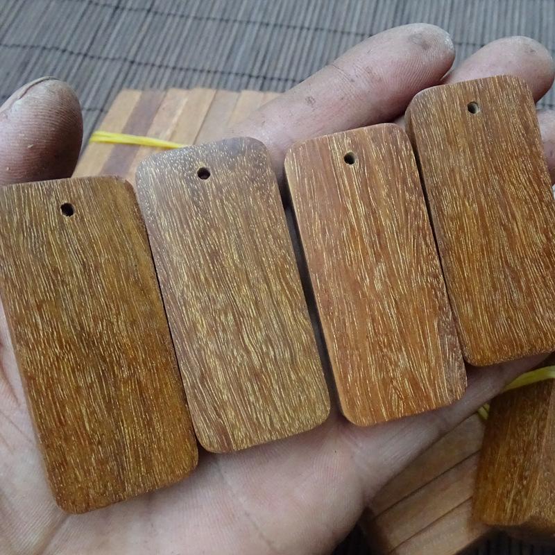 2pcs Purple Sandalwood Necklace, Blank Laser Engraving Material, Ebony Pendant, Accessory, Semi-finished Wooden Plaque Pendant