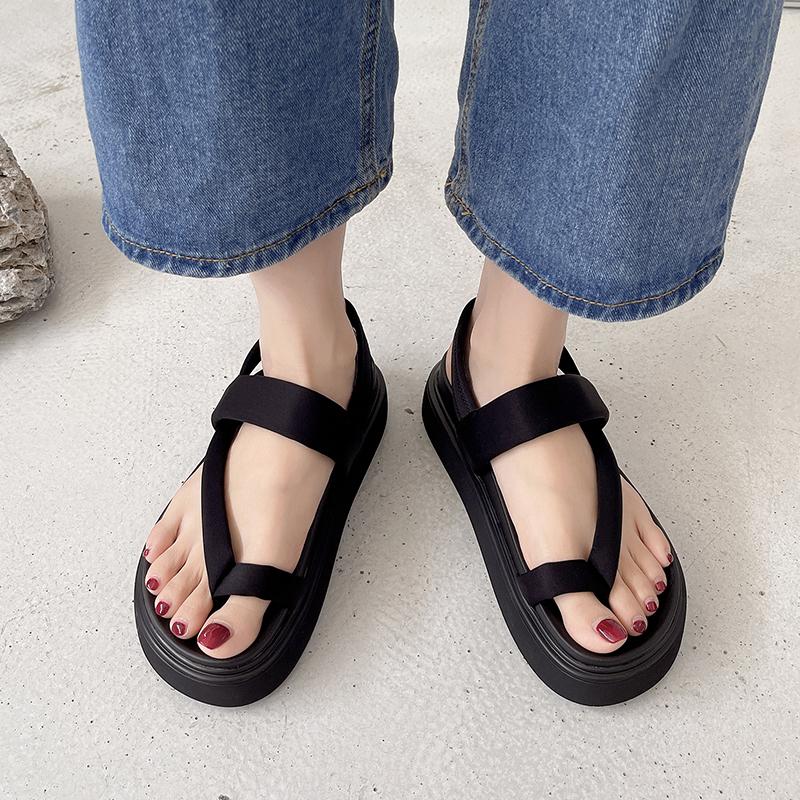 

Fashion Net Red Women s Sandals Super Hot Summer 2025 New Flip-toe Thick-soled Niche Women s Shoes with Skirts Roman Shoes Explosion 35