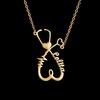 Atoztide Personalized Custom Rose Heart Name Necklaces for Women Stainless Steel Pendant Choker Link Chain Birthday Jewelry Gift