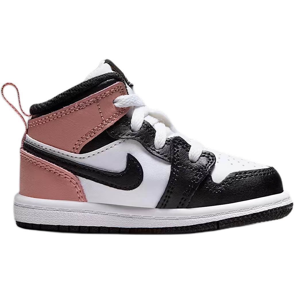 Air Jordan 1 Mid TD Rust Pink Baby Sneakers White Black DQ8425-100