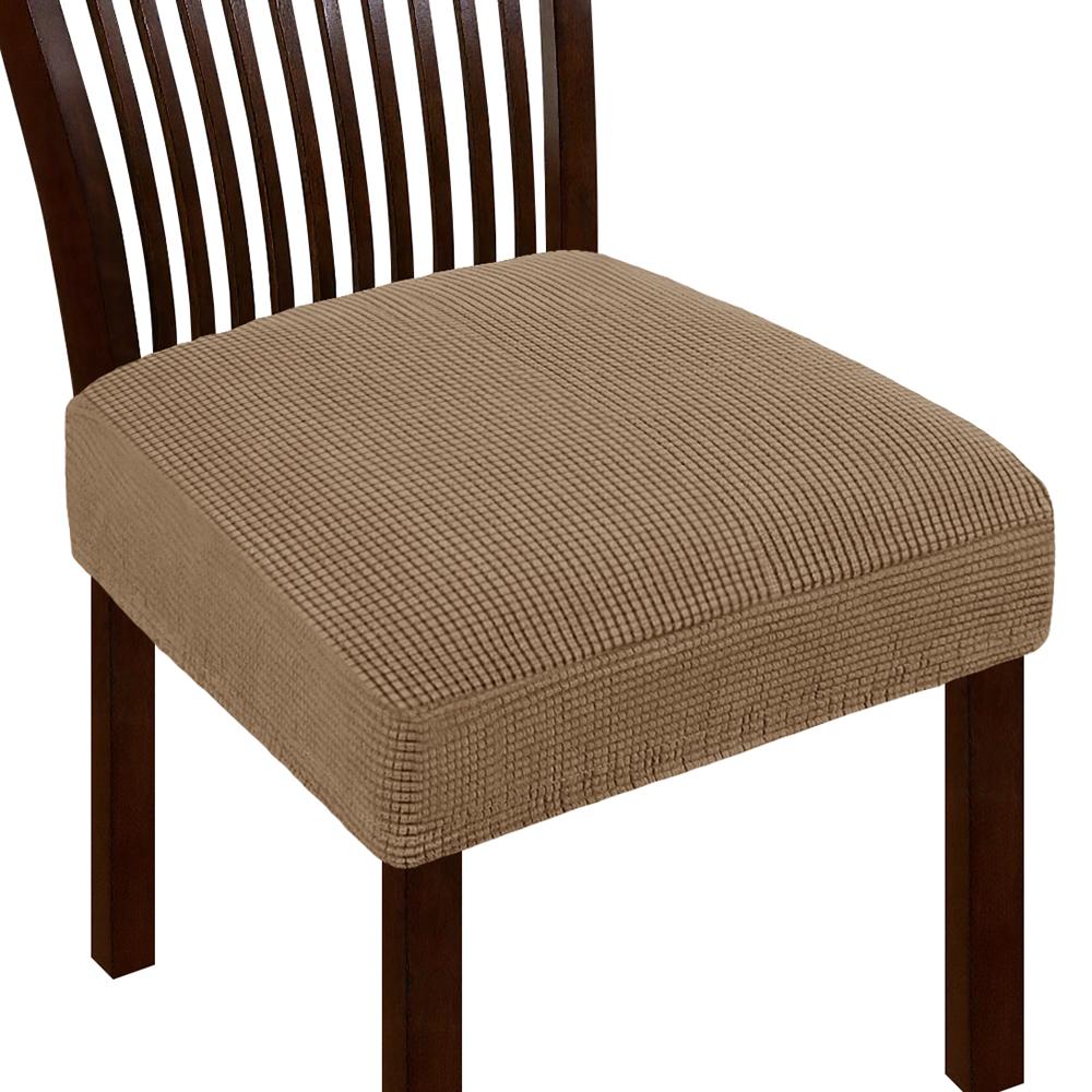 Jacquard Chair Seat Cover Elastic Chair Slipcovers for Home Banquet Dining Room Solid Color Removable Washable Chair Covers