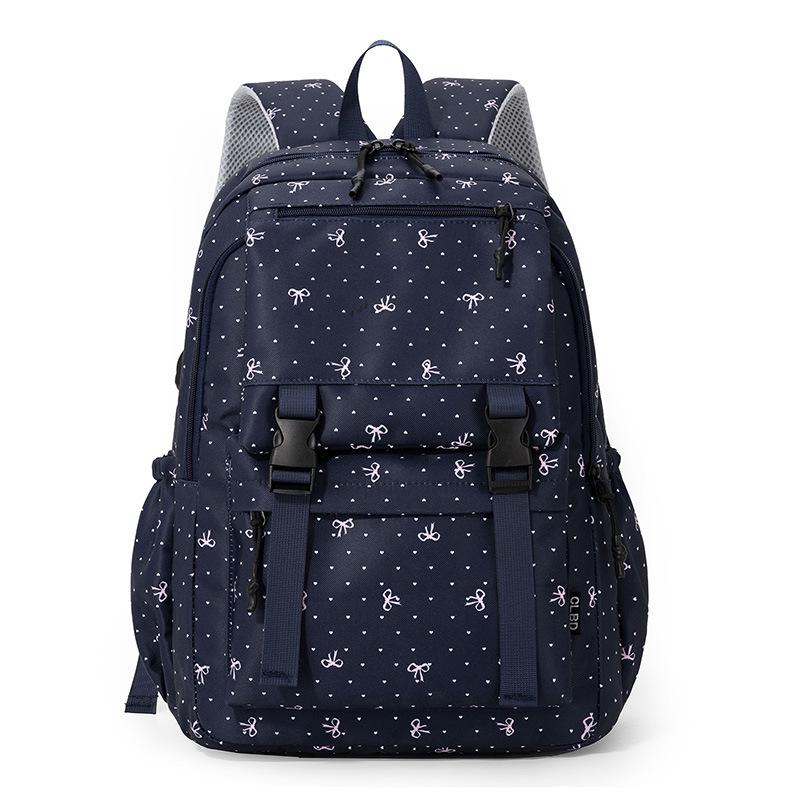 

Рюкзак большой вместимости с принтом, студенческий школьный рюкзак, легкий рюкзак темно-синий