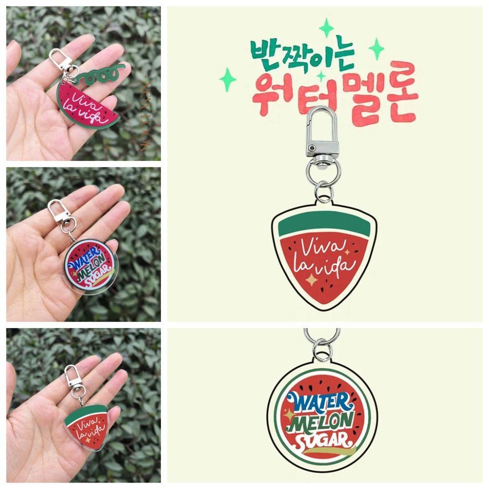 Acrylic Watermelon Pendant Acrylic Shining Watermelon Keychain   Car