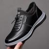 Autumn new men's shoes breathable PU business leather shoes lace-up round head casual shoes soft-soled men's sports shoes