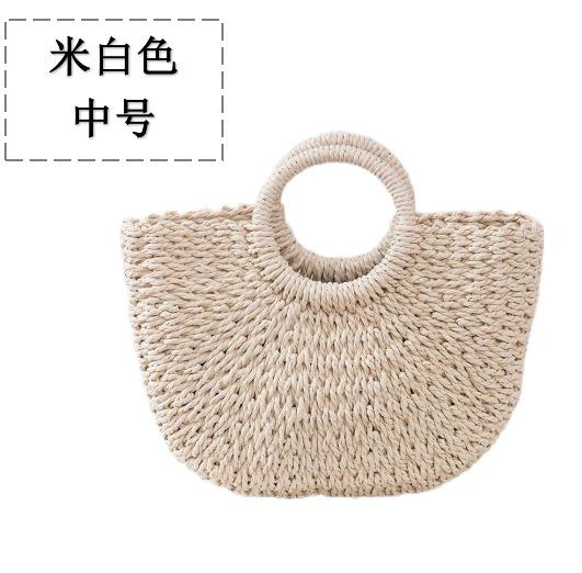 New Straw Woven Bag Versatile Handwoven Bag Women's Vegetable Basket Handbag Large Capacity Holiday Wind Beach Bag