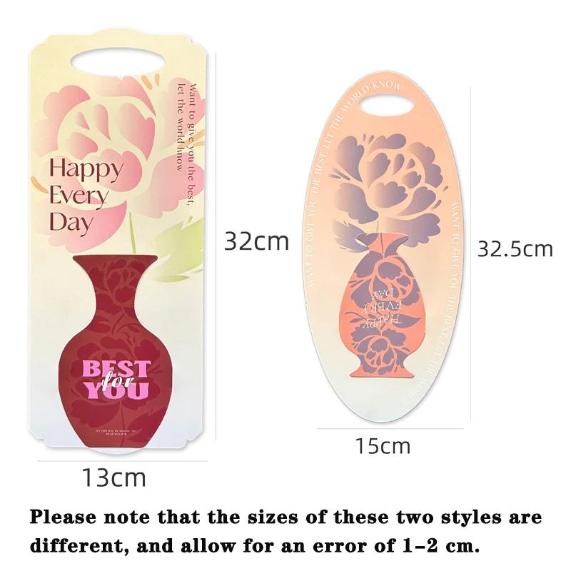 Foldable Valentine Flower Bouquet Box Simple Elegant Design Handheld Easy Carry for Wedding Home Party Romantic Gift