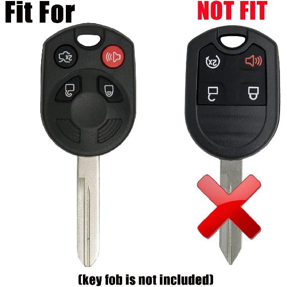 2Pcs Coolbestda Rubber Key Fob Cover Case Protector Skin Jacket Keyless Entry for Ford Escape Explorer Mustang Transit Fusion Focus Lincoln MKX MKZ