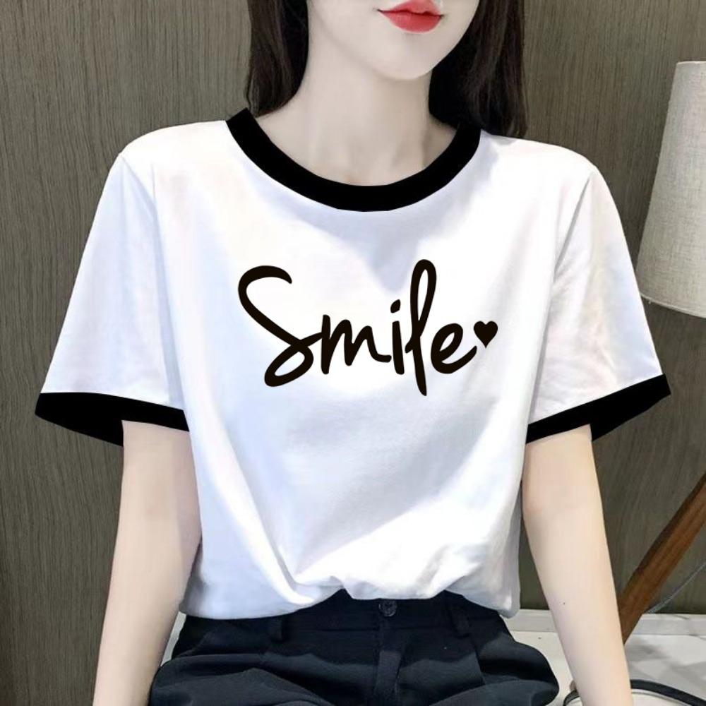 

Белая женская футболка, новая корейская повседневная спортивная свободная футболка больших размеров с круглым вырезом и короткими рукавами, женская футболка XL