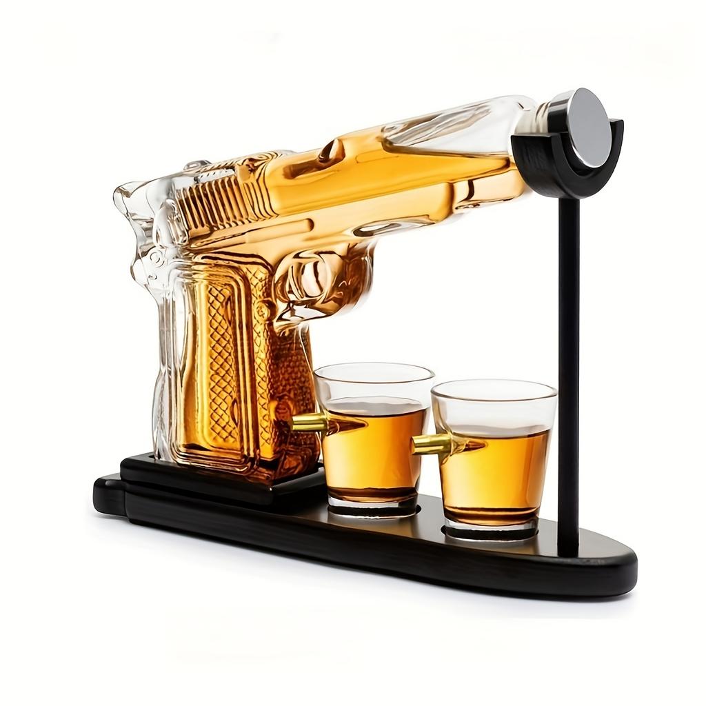 1 Set, Mannen Whiskey Ontwakerset, Met Twee Glazen Bekers van 50 ml, Creatief Ornament, Innovatief Schenkapparaat, Uniek Verjaardagscadeau