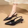 2025 New Summer Fashion Solid Color Buckle Sandals Sexy Pointed Stiletto Slippers Elegant Dress Party High Heels Women 35-42