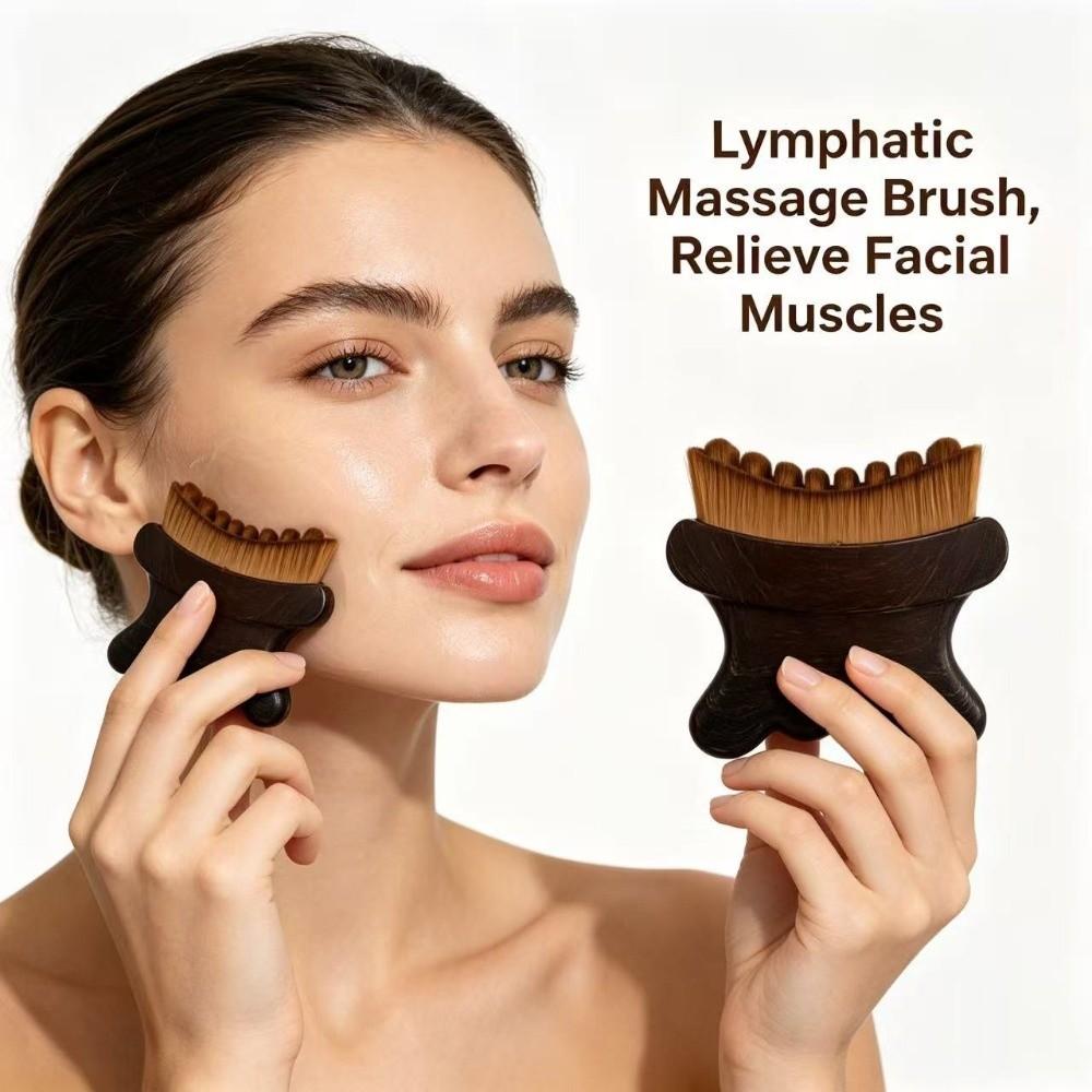 Ergonomic Shape Contour Massage Brush Soft Bristles Face Care Brush  Jawline Care
