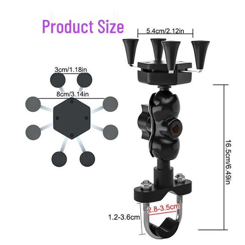 Handlebar Mount Motorcycle Phone Holder for 3.5-6.5 Inch Devices