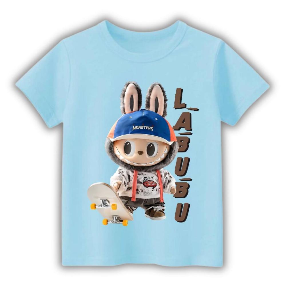 LABUBU Exquisite Printed Children's Short-sleeved Cute Casual Style T-shirt Unisex