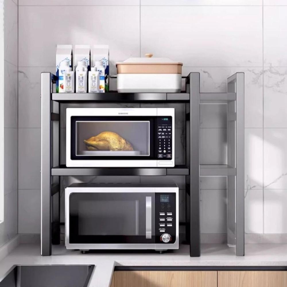 Hushålls Multifunktionellt Bredd- och Höjdjusterbart Förvaringsställ Kök Rostfritt och Tjockt Runt Smidigt Stabilt Förvaringsställ