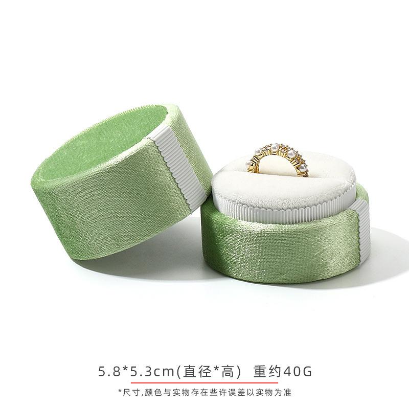 

Трансграничный новый продукт, маленькая шкатулка для украшений, серьги, кольца с бриллиантами, шкатулка для колец, цилиндрическая шкатулка для ювелирных изделий, Amazon 5.8x5.3cm зелёный