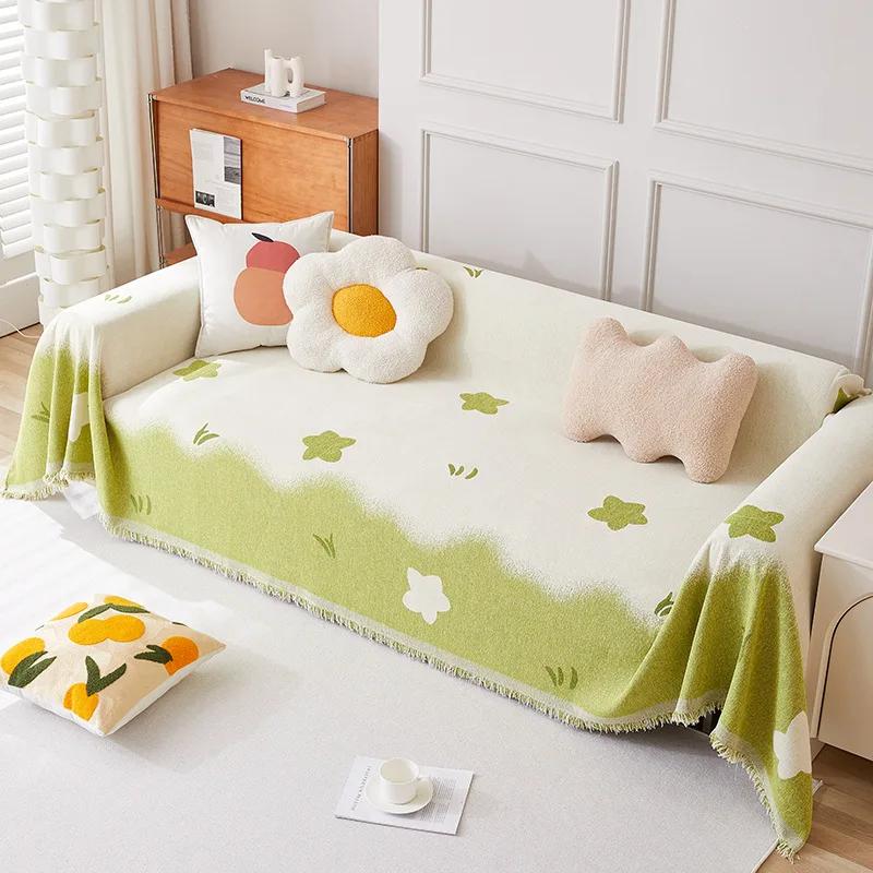 Sofa Handdoekhoes Stof Volledig Omwikkeld met Chenille Jacquard Garen Geweven Zacht Comfortabel Zacht Slijtvast Dubbelzijdig Bruikbaar