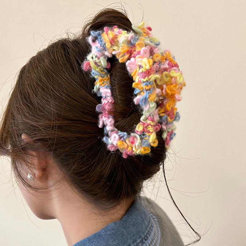 Colorful Hair Clips For Women Plush Resin Clouds Hair Claw Clip Large Small One-Word Shark Clip Trendy Daily Hair Accessory