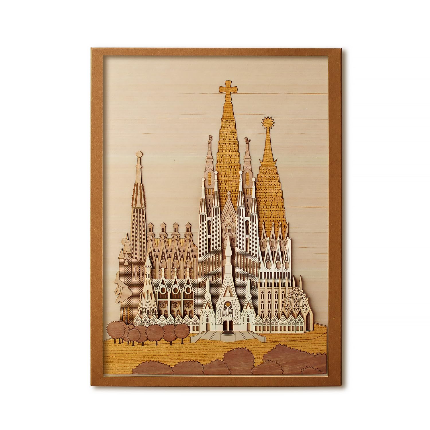 

KINOWA Sagrada Familia Woodcut Original Handmade Kit World Heritage Gaudi Made in Japan