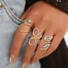 Stainless Steel Daisy Leaf Rings for Women Men Vintage Gold Silver Color Hollowed Out Open Rings Simple Jewelry Accessories