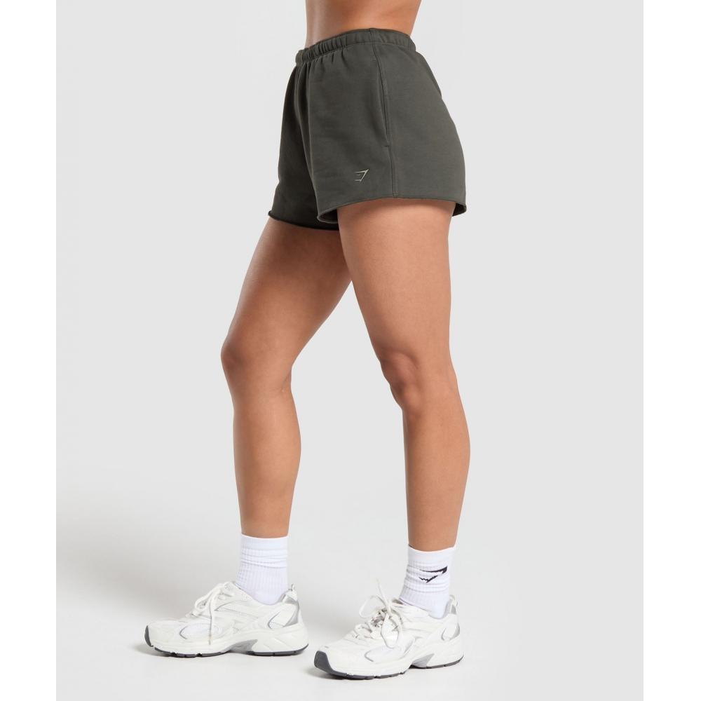 Gymshark Fleece Shorts Strength Green B8a7e Ecjh