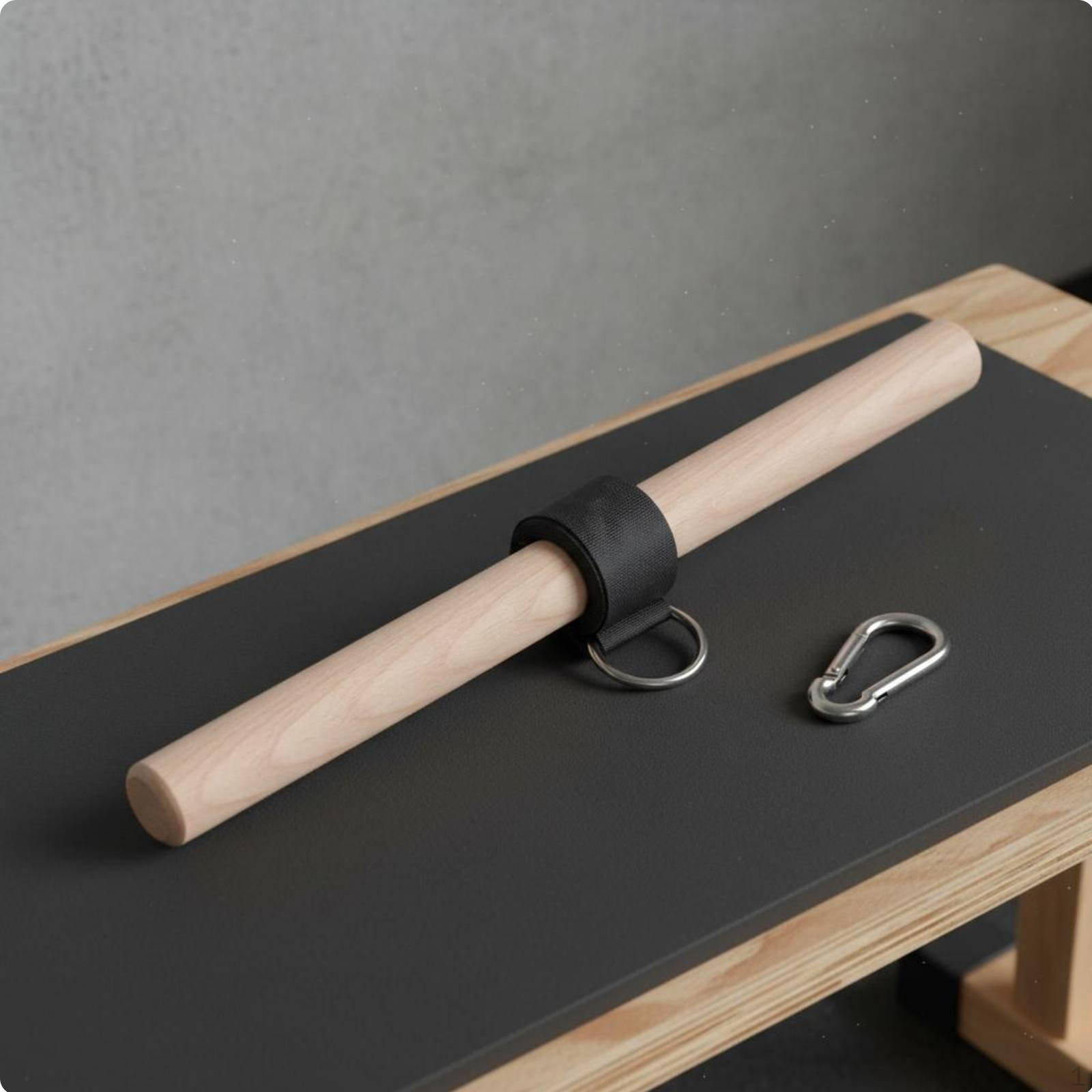 Forearm Roller Exerciser Beech Wood Handle Grip Strength Training Tool for Athletes, 40CM
