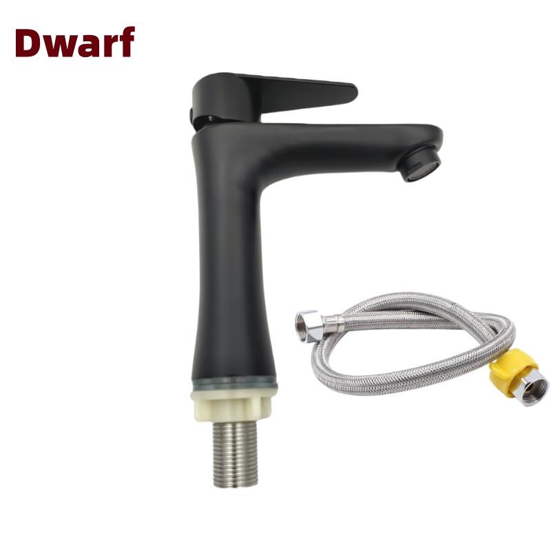 Hushåll Modern Stilfull Vattenkran Badrumshandfat Svart Blandare 304 Rostfritt Stål Enkel Kall Vattenkran