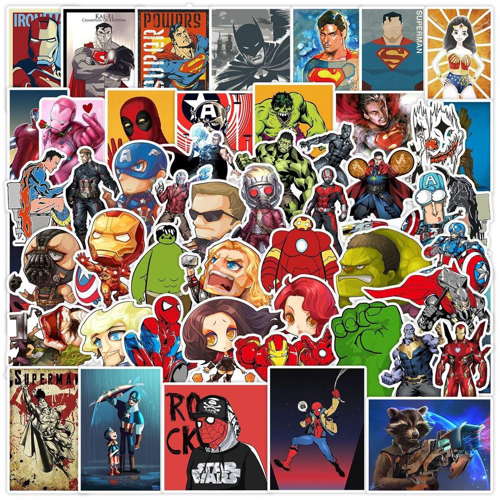 50 100pcs Various Cute Anime Avengers Graffiti Stickers Waterproof Diy Decals For Phone Laptop Luggage Notebook Thermos Decor