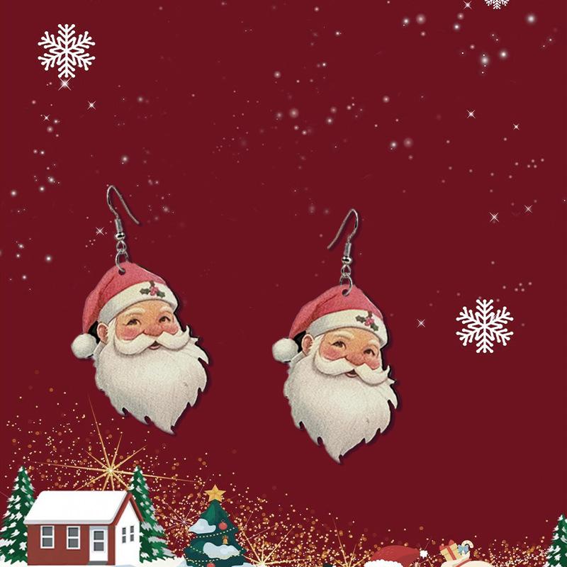 Santa Claus earrings, earrings, Christmas celebrations, retro style, temperament, fashion earrings