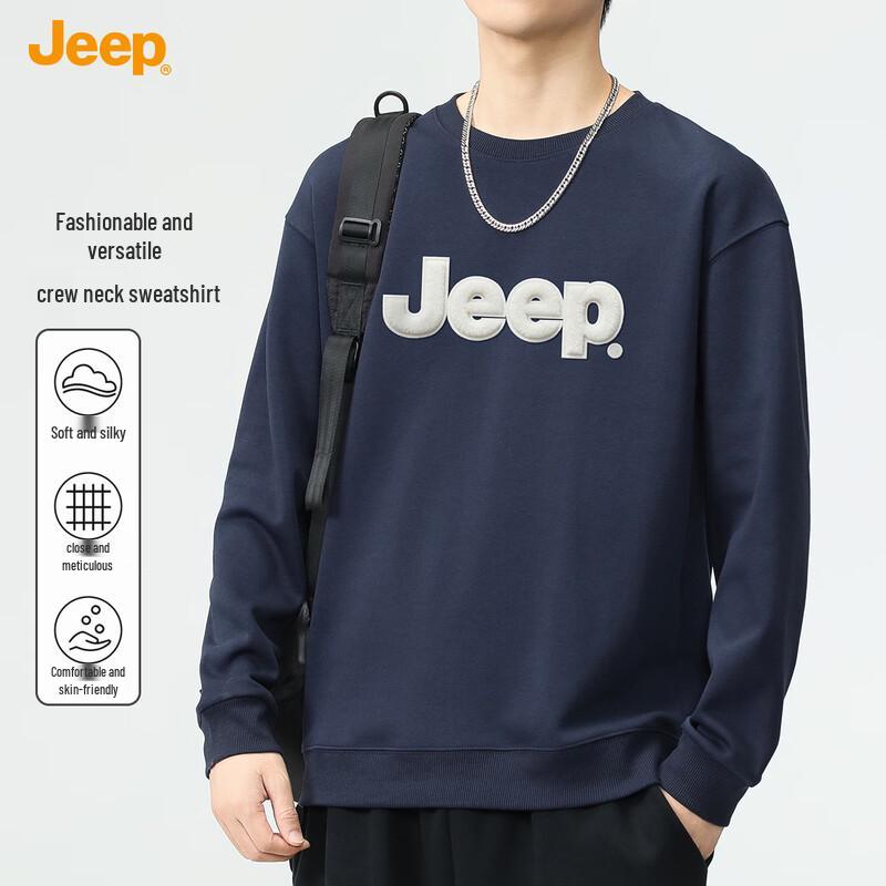 JEEP Men's Casual Crew Neck Pullover Sweatshirt