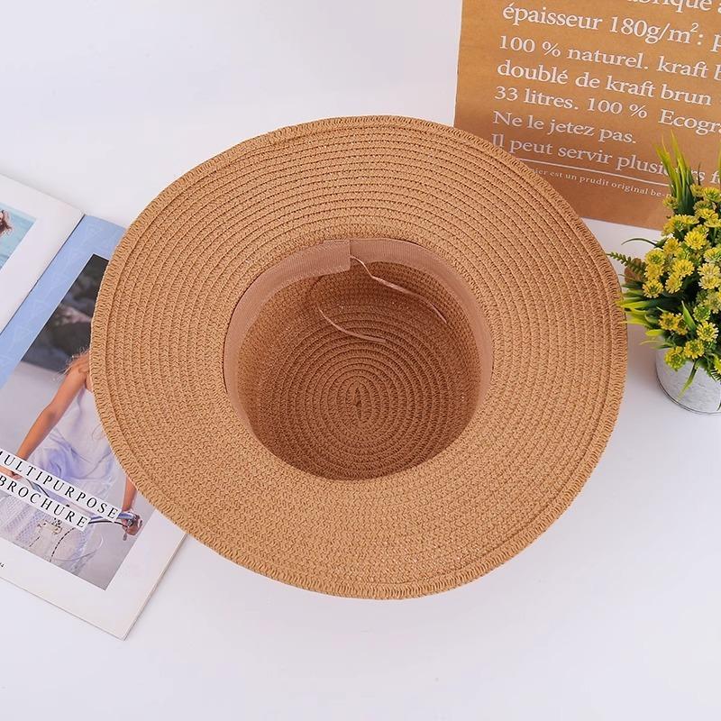 Straw hat, material Handmade hat Embryo Sunshade sun protection hat Team building activity Flat brim round edge woven basin hat