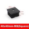 4/8pc Black Square/Round Plastic Pipe Plugs Furniture Leg Feet With M6 M8 M10 Nut Hole Tube Blanking End Inserts Caps Pipe Cover