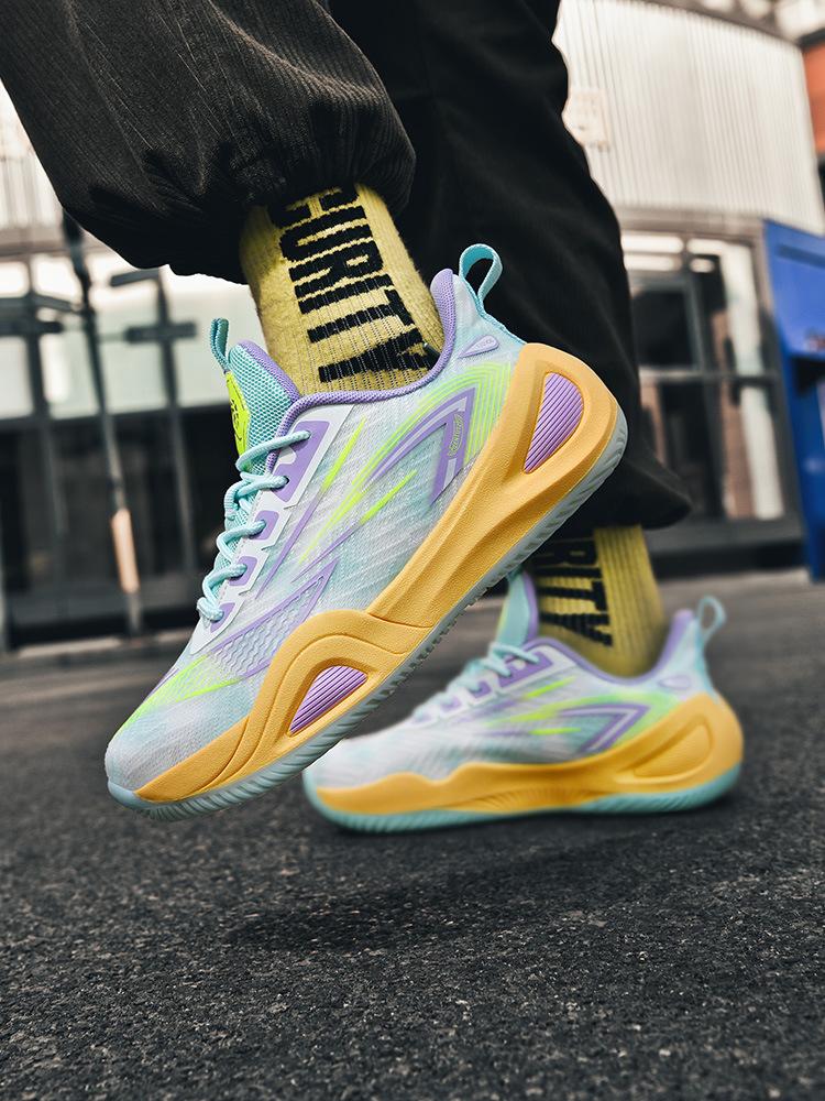 Basketball Shoes Couple Summer New Breathable Wear-resistant Sports Shoes Non-slip Training Shoes Youth Cement Non-slip