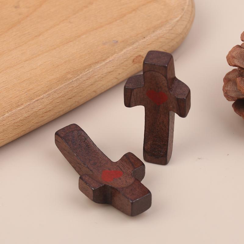1/2PCS Wooden Pocket Prayer Cross, Small Handheld Cross For Comfort, Pocket Gift For Prayer & Faith