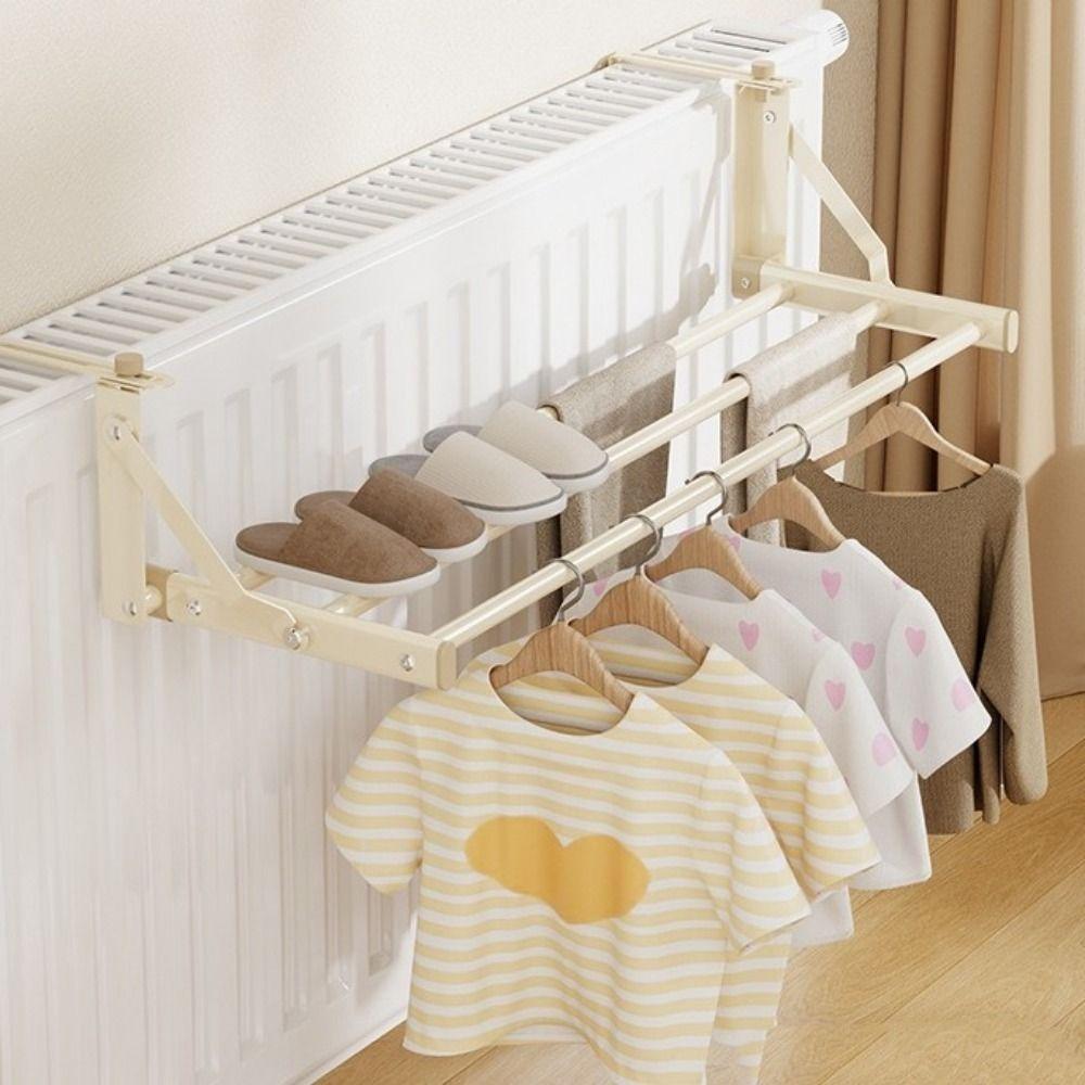 Carbon Steel Radiator Drying Rack Wall Mounted Shoes Storage Rack Clothing Racks Laundry Room