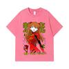 275 GSM Washed T-shirts 100% Cotton Evangelion V10 Asuka Print Unisex Heavy Cotton T Shirt