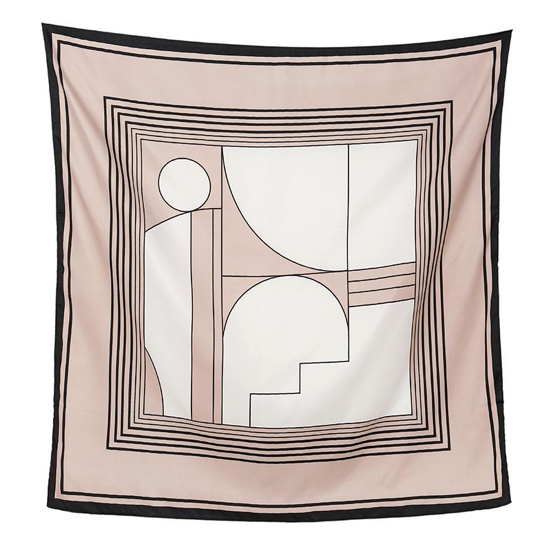 90*90cm Imitation Silk Square Scarf Printed Foulard Shawl Innovative Design Pattern Turban Polyster Headband Islamic Hijabs