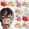 Elegant Floral Hair Comb for Women - Rustic Countryside Style, Vibrant Artificial Flowers, Scent-Free Fabric, Perfect for All Hair Types