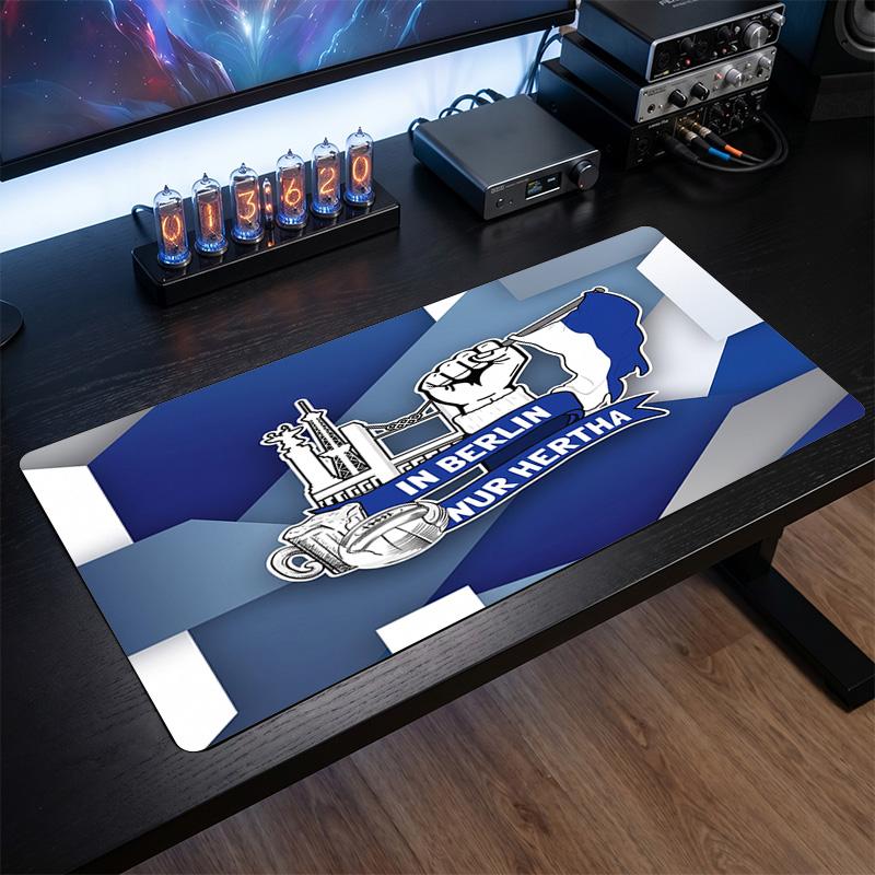 Tappetino per Mouse a Tema Hertha BSC FC, Tappetino XXL per Scrivania da Gioco con Logo Calcistico, Tappetino Antiscivolo per Mouse del Computer