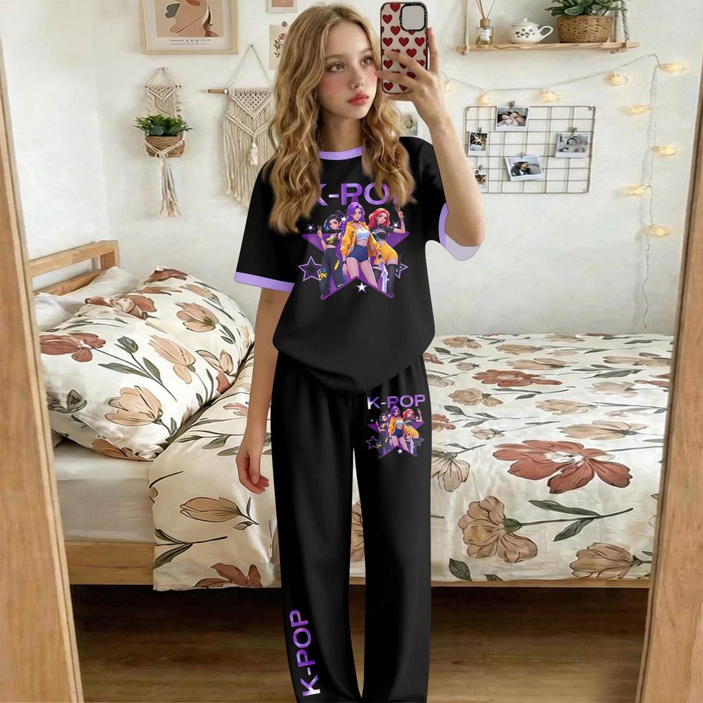 Infant Baby Girls Boys Loose Print T-shirt+Pants Print Outfits Set