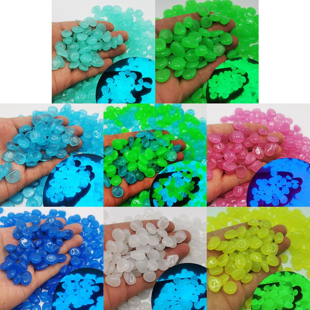 300pcs/bag Outdoor Yard Luminous Stones Garden Pebbles Glow In Dark Fish Tank Aquarium Decoration Natural Crystals Rocks