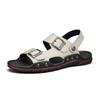 Romerske sandaler for menn svart hvitt skinn Gladiator sandaler utendørs sommer romerske sandaler for menn Peep Toe åpen tå strandsko